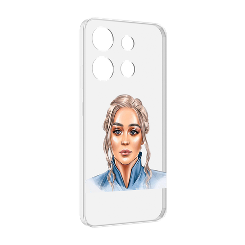 Чехол MyPads красивая-нарисованная-девушка-блондинка женский для Infinix Smart 7 задняя-панель-накладка-бампер