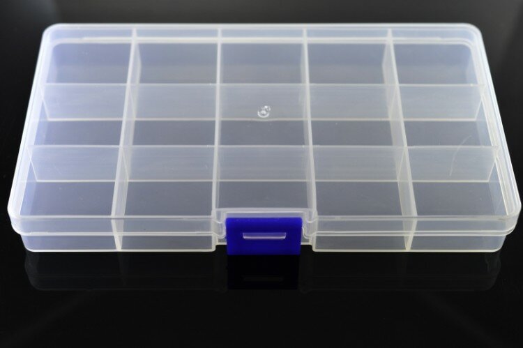 Контейнер для мелочей прямоугольный 15 ячеек, 17,5х10х2,2см, пластиковый, 1005-049, 1шт - фотография № 1