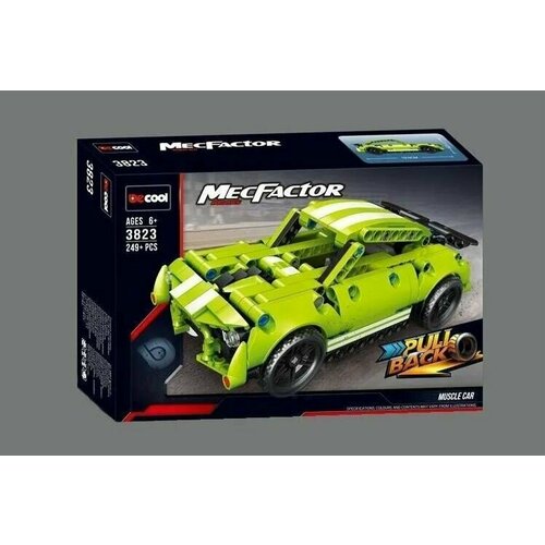 Конструктор для мальчиков muscle car 249 Деталей 3823 Техник Декул С инерционным механизмом, совместим с лего
