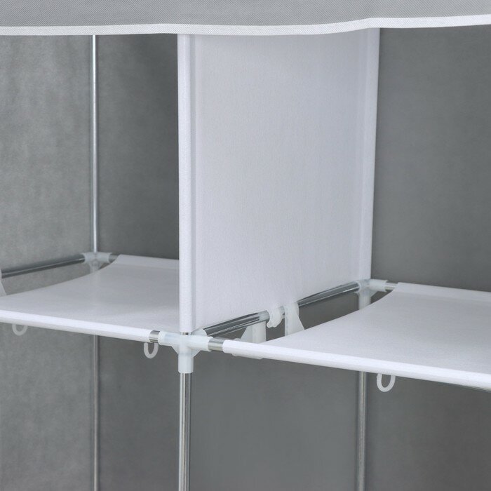 Шкаф тканевый каркасный, складной LaDо́m, 83×45×160 см, цвет серый - фотография № 4