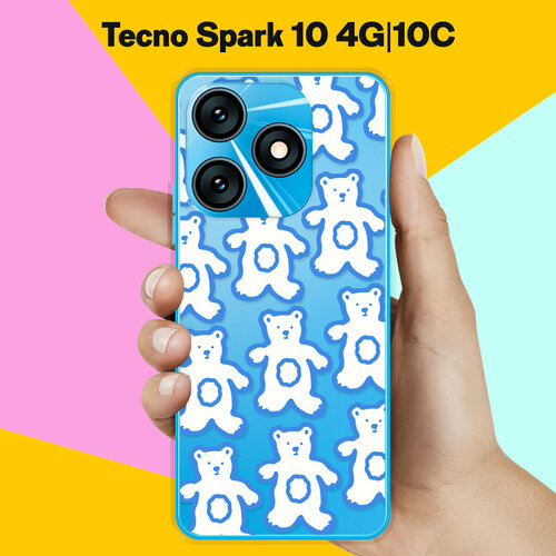 Силиконовый чехол на Tecno Spark 10 4G / Tecno Spark 10C Мишки / для Текно Спарк 10 4 Джи / Текно Спарк 10С