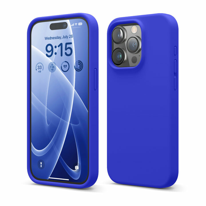 Elago для iPhone 15 Pro чехол Soft silicone (Liquid) Cobalt Blue