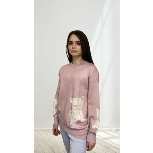 фото Свитер, размер 44/48, розовый, белый paradise.