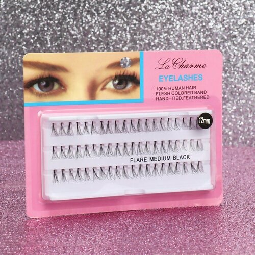 Ресницы для наращивания пучки 12 мм 60 пучков цвет чёрный 411₽