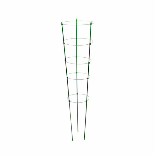 Кустодержатель, d = 32–30–28–26–24 см, h = 150 см, 5 колец, металл, зелёный, Greengo (комплект из 3 шт)