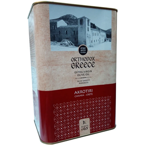 Масло оливковое Extra Virgin Akrotiri ORTHODOX GREECE, Греция, 3л жесть