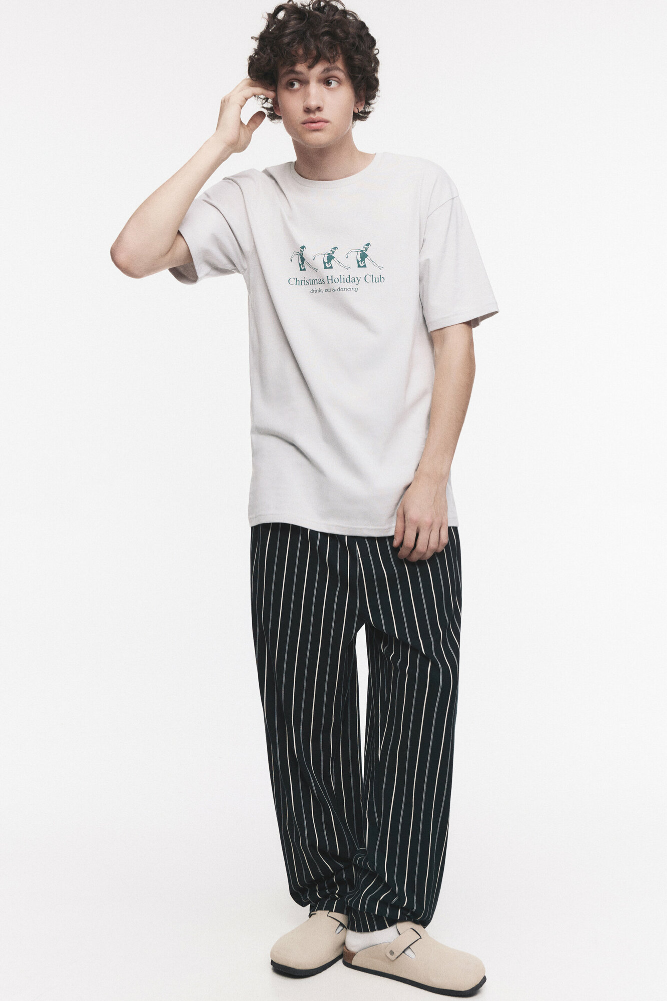 Комплект Befree, брюки, футболка, размер XL, серый - фотография № 1
