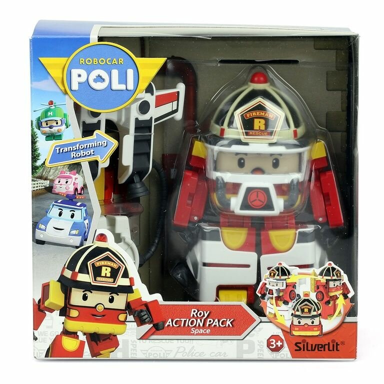 Silverlit Рой трансформер Robocar Poli + костюм астронавта, 10 см