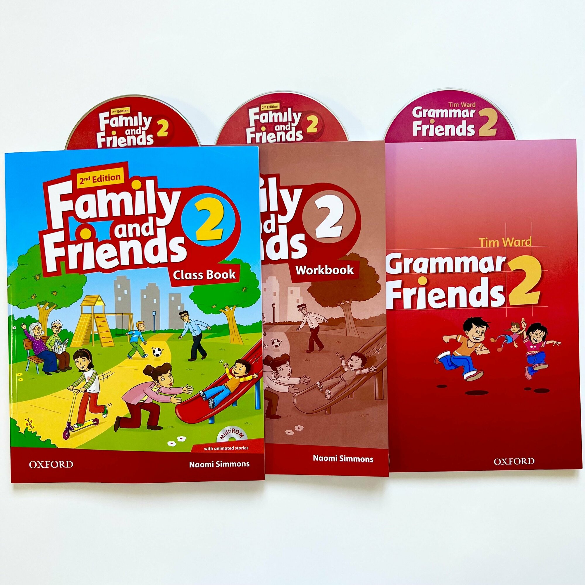 Family and Friends 2 (2nd edition). Полный комплект: Class Book (учебник) + Workbook (рабочая тетрадь) + Grammar friends 2 (грамматика)+ диски