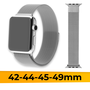 Металлический ремешок для Apple Watch 1-9, SE, Ultra, 42-44-45-49 mm миланская петля / Браслет на магните для часов Эпл Вотч 1-9, СE, Ультра / Красный