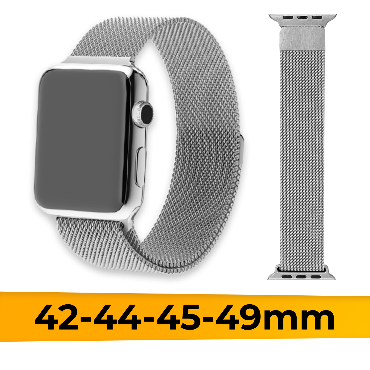 Металлический ремешок для Apple Watch 1-9 SE Ultra 42-44-45-49 mm миланская петля / Браслет на магните для часов Эпл Вотч 1-9 СE Ультра / Красный