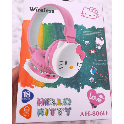 Милые беспроводные наушники Hello Kitty розовые