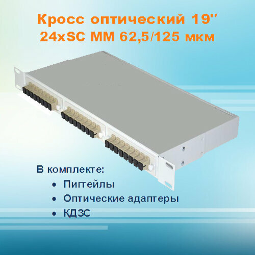 Кросс оптический стоечный СКРУ-1U19-A24-SC-MM62 (укомплектованный)