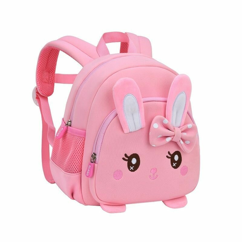 Рюкзак детский для девочки, дошкольный маленький рюкзачок с зайчиком для садика