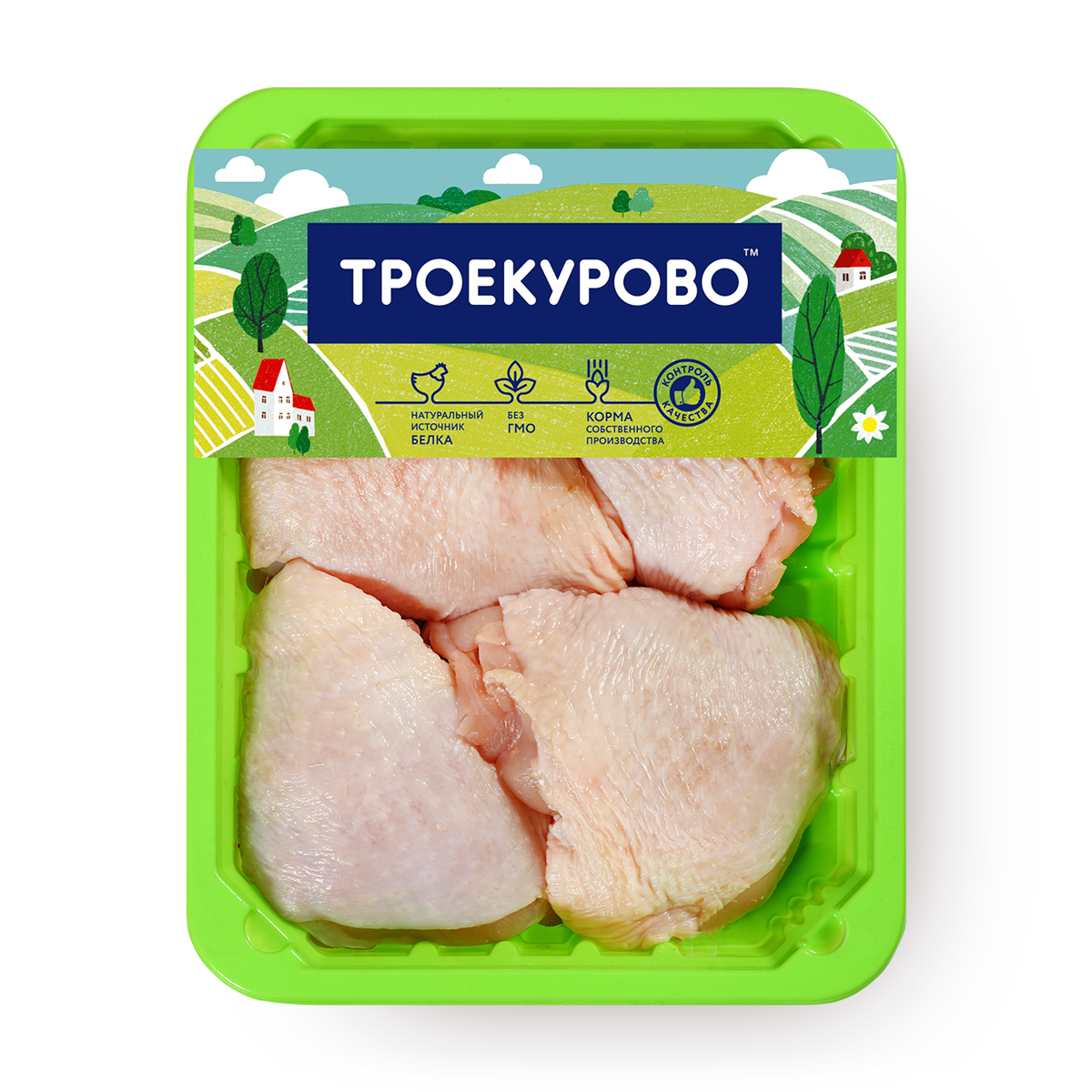 Бедро цыпленка-бройлера "Троекурово", на кости, 14 г белка в 100 г, 0,9 кг
