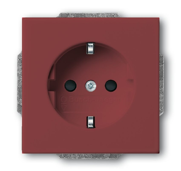фото ABB BJE Solo 87 Розетка 2Р+E 10/16А 250В solo toscana, красный