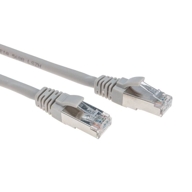 Патч-корд S/FTP Rexant cat 6A (10G), медь, LSZH (негорючий), 0,5 м, RJ45-RJ45, 28AWG, серый