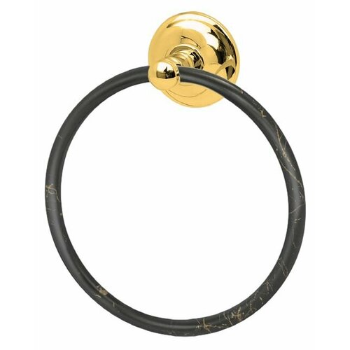 Держатель для полотенец (кольцо) Altos латунь, чёрный/хром, мрамор