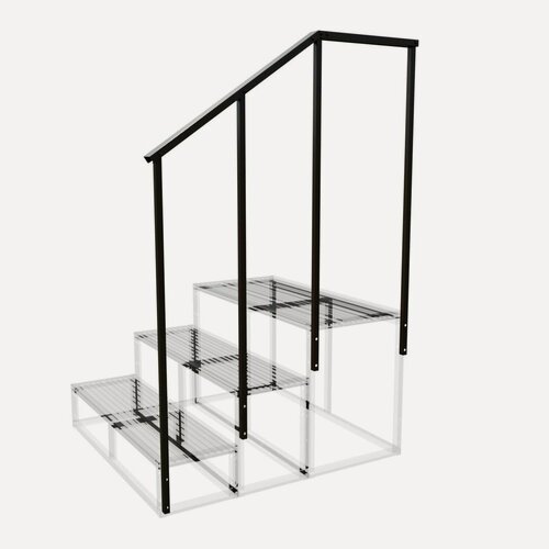 Изображение товара Перила для крыльца АрсеналЪ Avant Универсал, на 3 ступени, сталь 1.5 мм, 1200×1200 мм, тёмно-коричневый