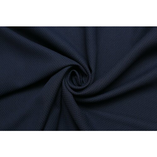 Ткань костюмно-плательная мелко жаккардовая тёмно-синяя, ш156см, 0,5 м
