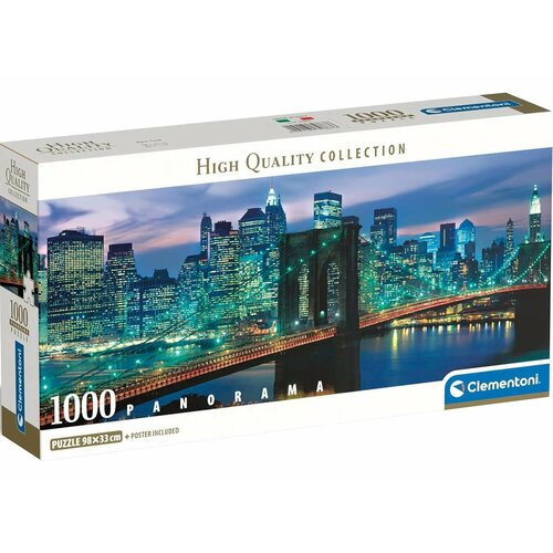 пазл бруклинский мост неоновый 1000 деталей Пазл для взрослых Clementoni 1000 деталей: Бруклинский мост. Нью-Йорк