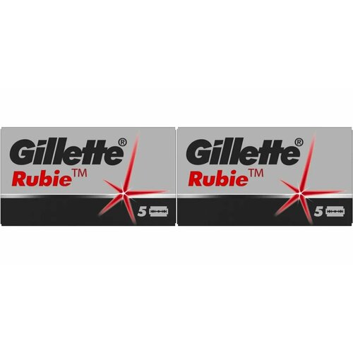 Лезвия Gillette, Rubie Platinum Plus, Двусторонние, 5 шт, 2 упаковки маска rubie s серый зеленый