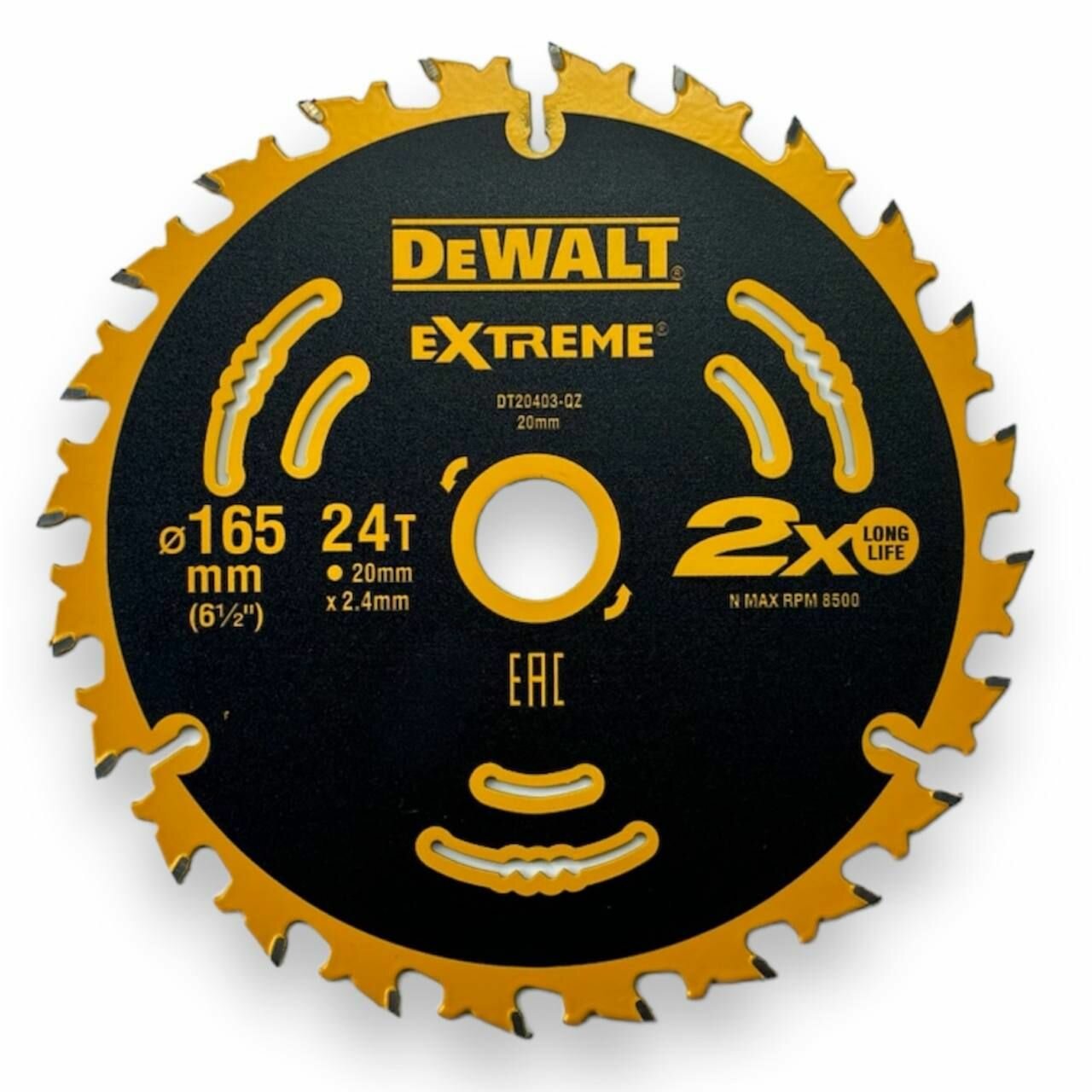 Диск пильный по дереву DeWALT Extreme 165x20mm 24 зуба