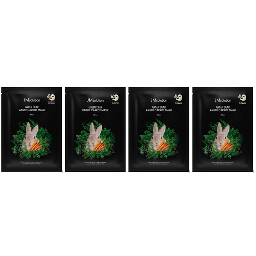 jmsolution тканевая маска для лица успокаивающая с экстрактом моркови green dear rabbit carrot mask 3 шт 30 мл Успокаивающая тканевая маска JMsolution с экстрактом моркови, Green Dear Rabbit Carrot Mask, 30 мл, 4 шт