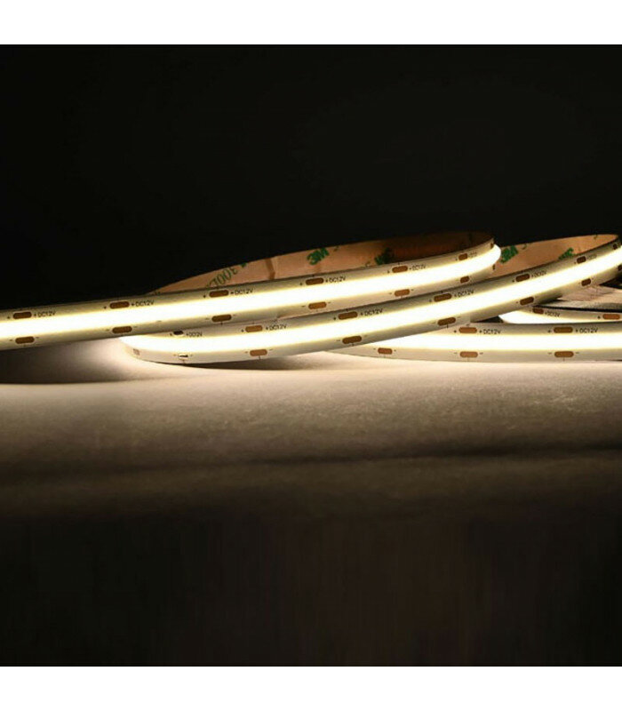 Светодиодная лента COB, 24В, 12Вт/м, IP33, катушка 10 м. Цвет свечения: Нейтрально белый