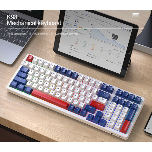 Клавиатура механическая Attack Shark K98 Hot-Swap Ocean RGB английская раскладка беспроводная 100 кнопок 499000₽