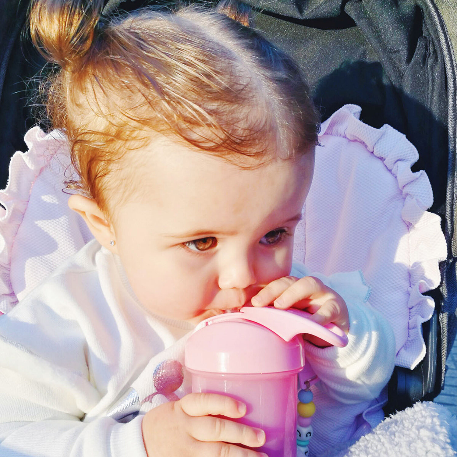 Детский поильник-непроливайка с трубочкой Twistshake Straw Cup, 360 мл, от 6 мес. Пастельный розовый