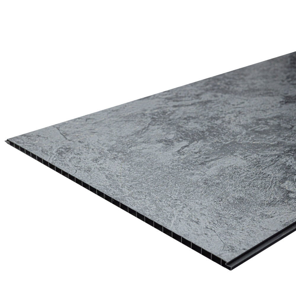 Панель ПВХ 375х2600х8 мм Venta бесшовная офсет камея черное серебро 0975 кв. м