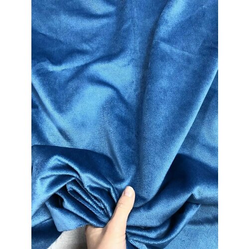 Ткань Бархат для шитья, жемчужно-голубой цвет, Италия