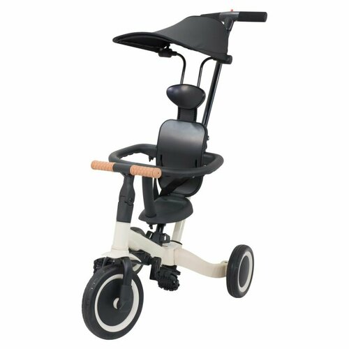 Детские велосипеды Rastar R-Wings Детский беговел-велосипед 8в1 с крышей и ручкой, бежевый - TR008C-BEIGE