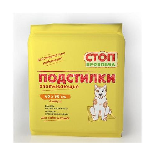 Стоп-проблема подстилки гелевые впитывающие 6090 4 шт 375₽