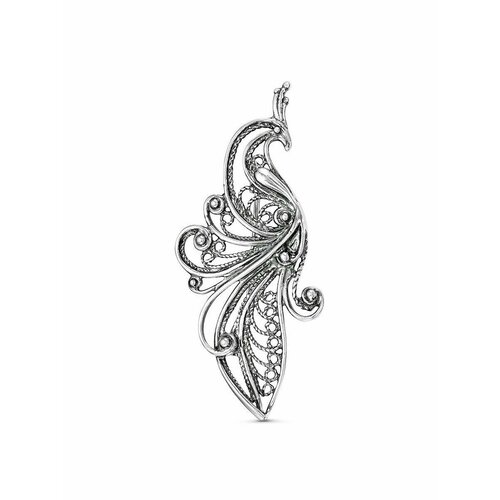 Брошь ZLATBERRY, серебро, 925 проба, бронзит, , серебристый