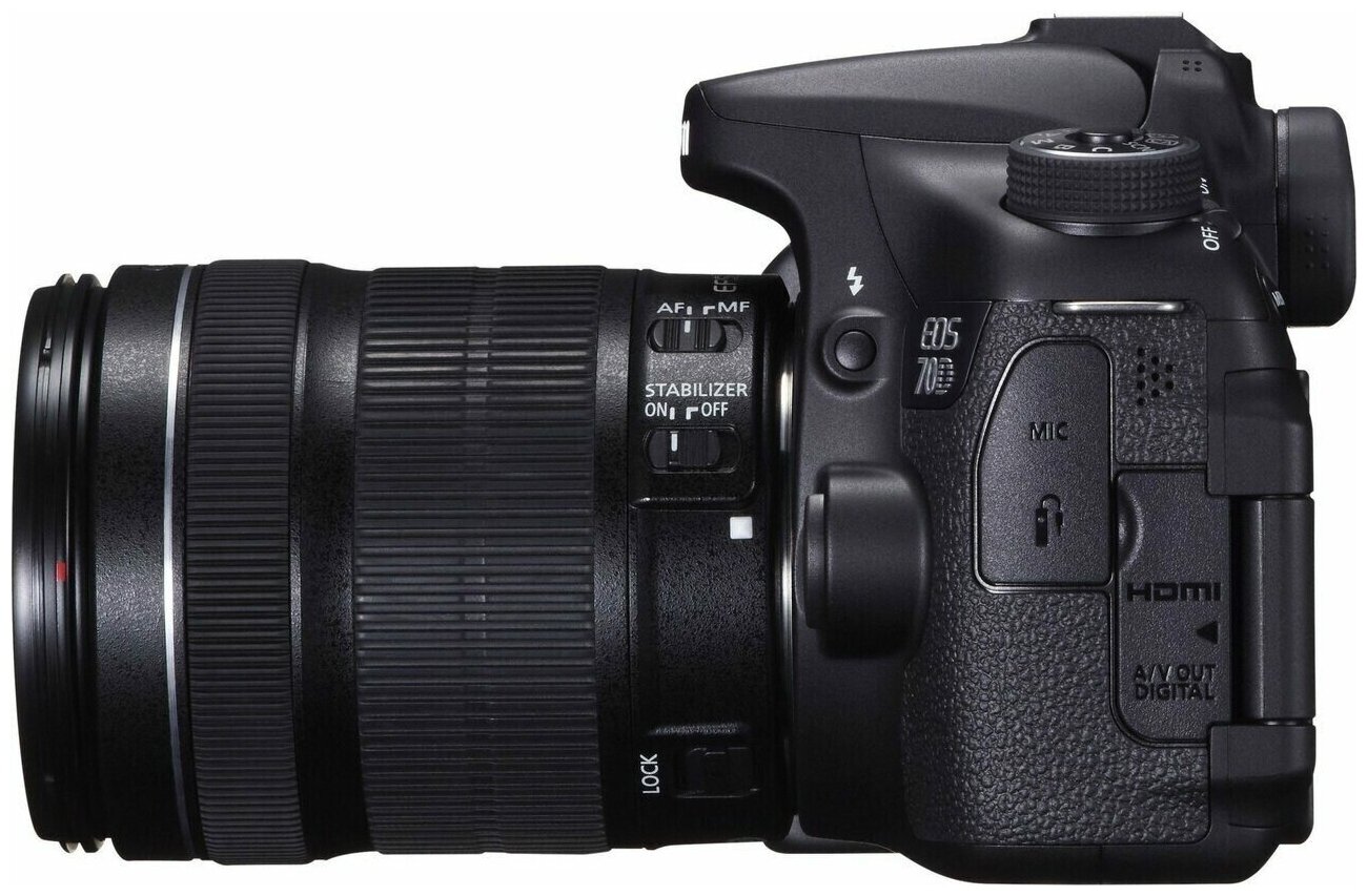 Зеркальный фотоаппарат Canon EOS 70D KIT 18-135mm IS STM, черный
