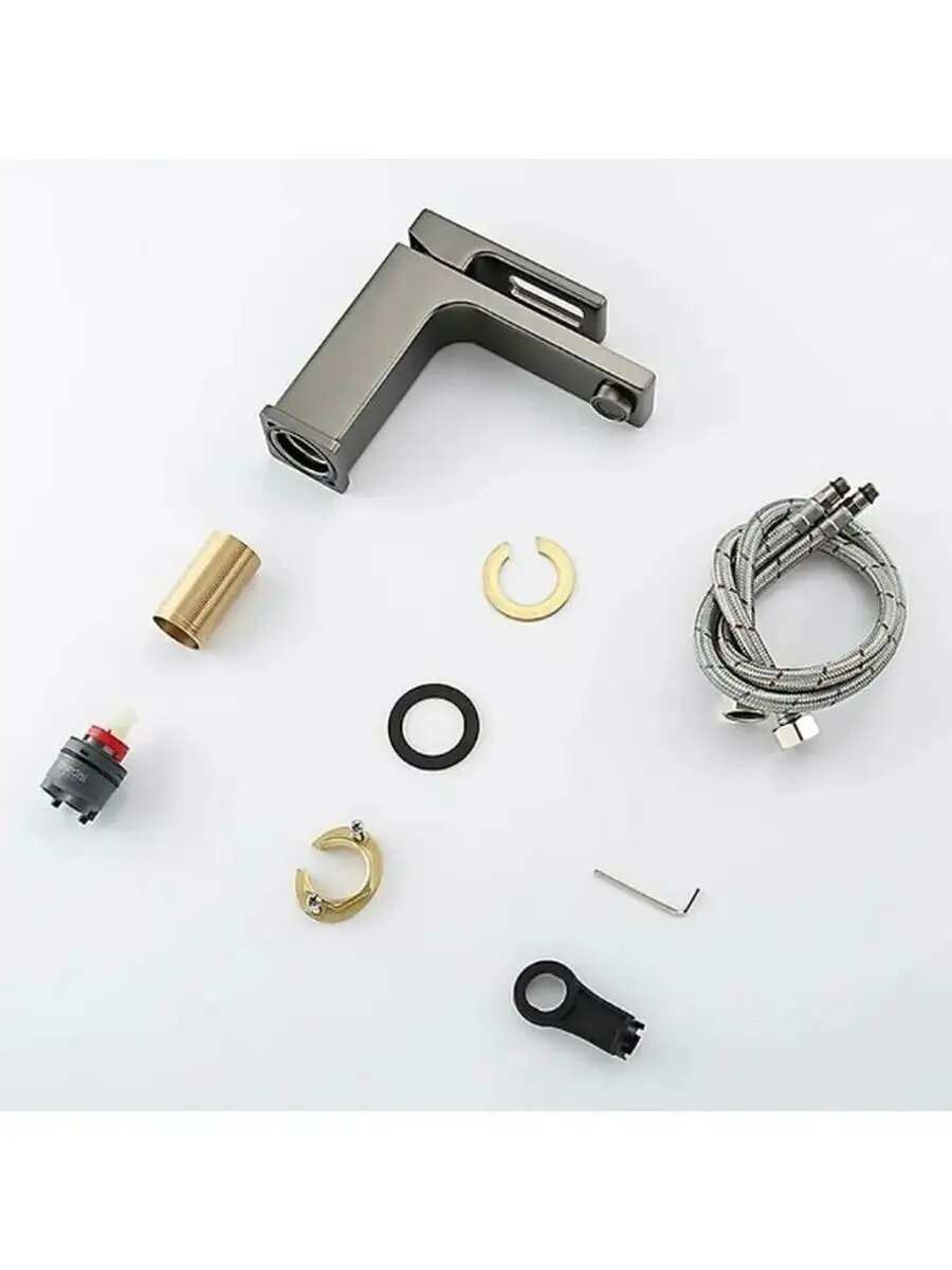 Смеситель для раковины Gappo G1017-9 оружейная сталь — фото 1