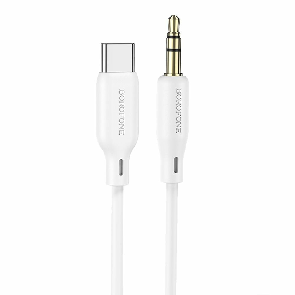 Аудиокабель BOROFONE BL18 USB Type-C 1м силикон (белый)