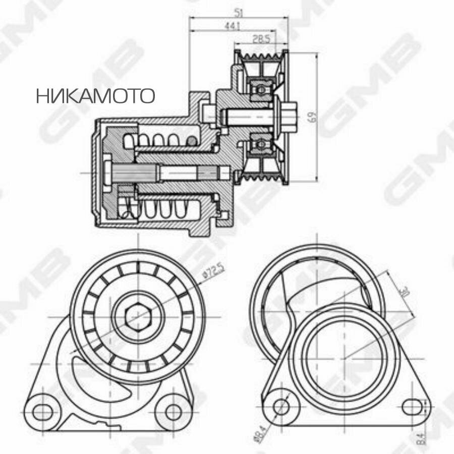 GMB GAT30320 Ролик ремня приводного FORD Focus (2004-)