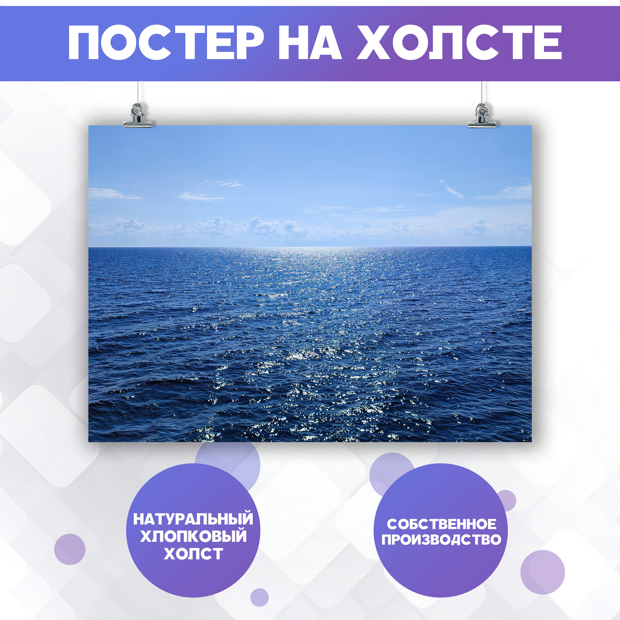 Постер на стену Темно-синее море океан (1) 30х40 см