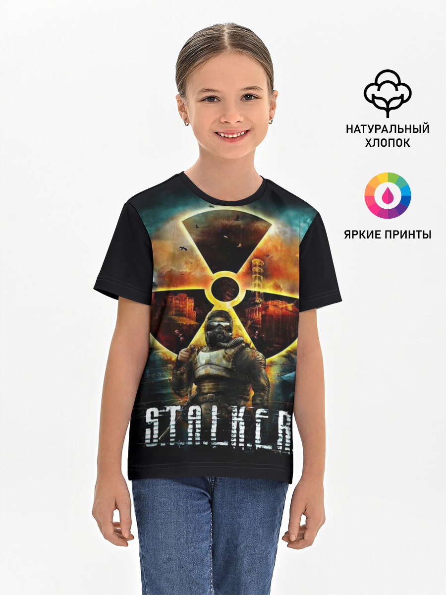 Футболка Lacotton.ru хлопковая детская S.T.A.L.K.E.R., размер 140, мультиколор
