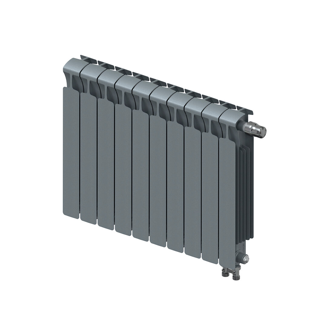 Радиатор RIFAR Monolit 500 10 секций нижнее правое цвет Титан