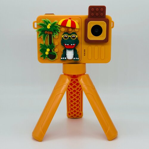 Детский фотоаппарат с Флип камерой для девочек и для мальчиков цифровой фотокамера для детей со штативом Крокодил для ребенка 308000₽