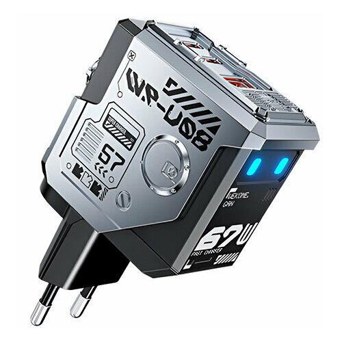 Сетевое зарядное устройство Wekome Navigator Series 67W GaN Charger (WP-U08) EU Silvery