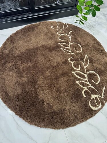 Изображение товара Коврик Natali's Carpets, коричневый, акрил, для ванной и туалета круглый 80х80 см Турция