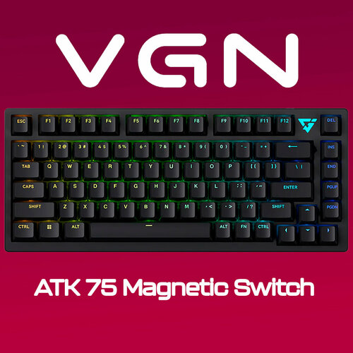 Игровая клавиатура VGN ATK 75 Магнитные переключатели черный USB 16990₽