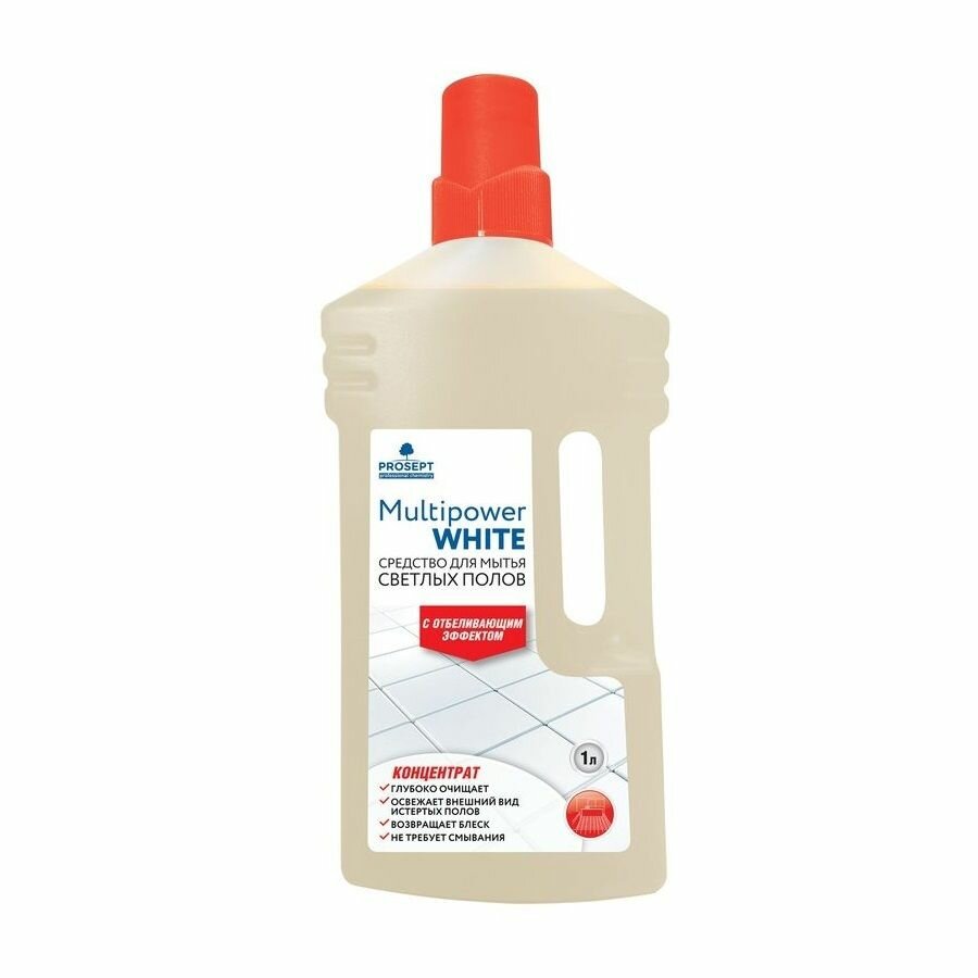 Средство для мытья светлых полов Prosept Multipower White концентрат 1:20-1:125 (1л)