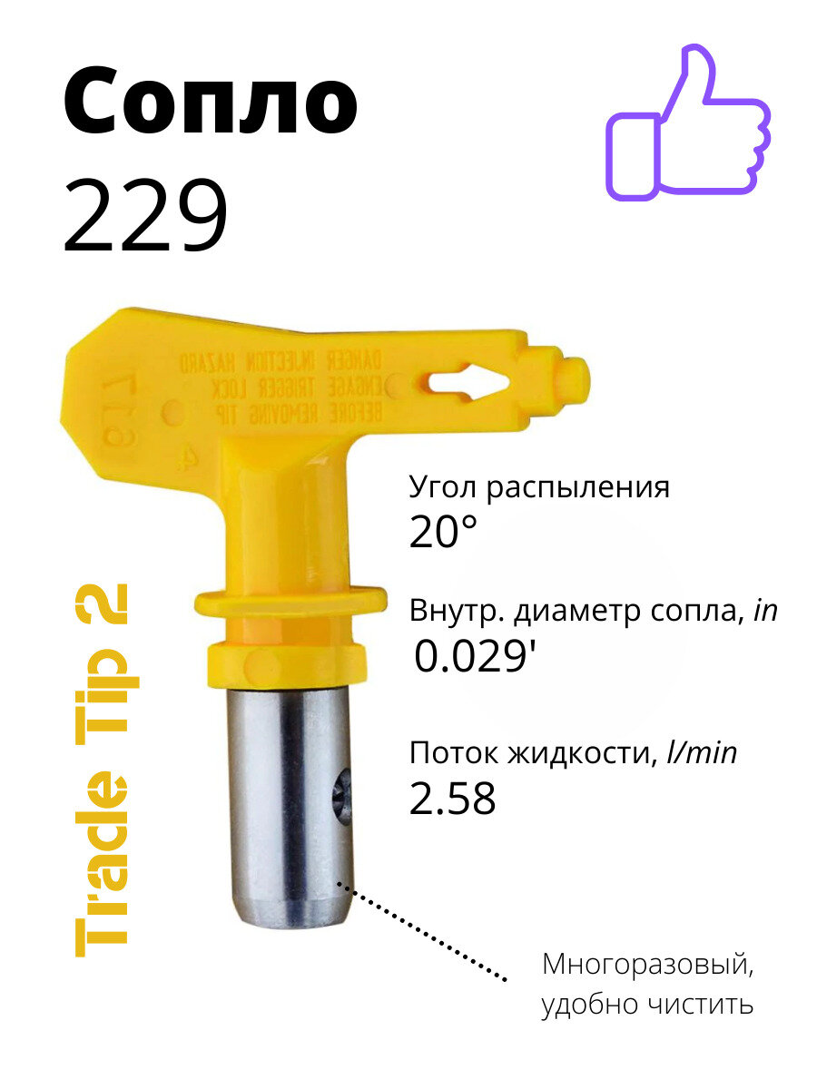Сопло Trade Tip 2 229 безвоздушное для покрасочного пистолета / для краскопульта
