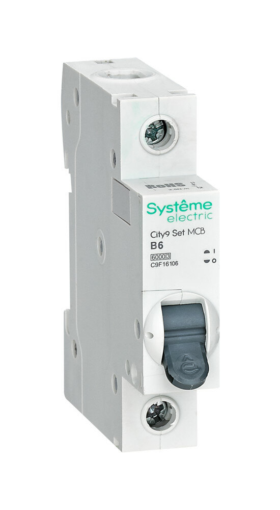 Автоматический выключатель Systeme Electric City9 Set 1 полюс 6A 6kA тип B ширина 1 DIN-модуль